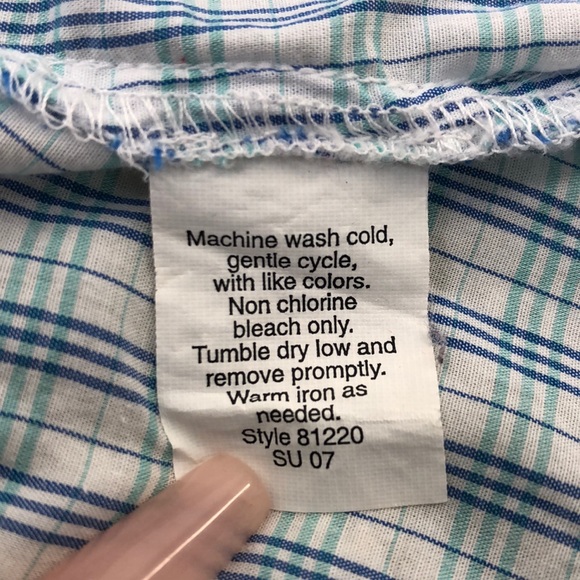J. Crew Blue & White Button Down Shirt, Medium - Picture 5 of 5